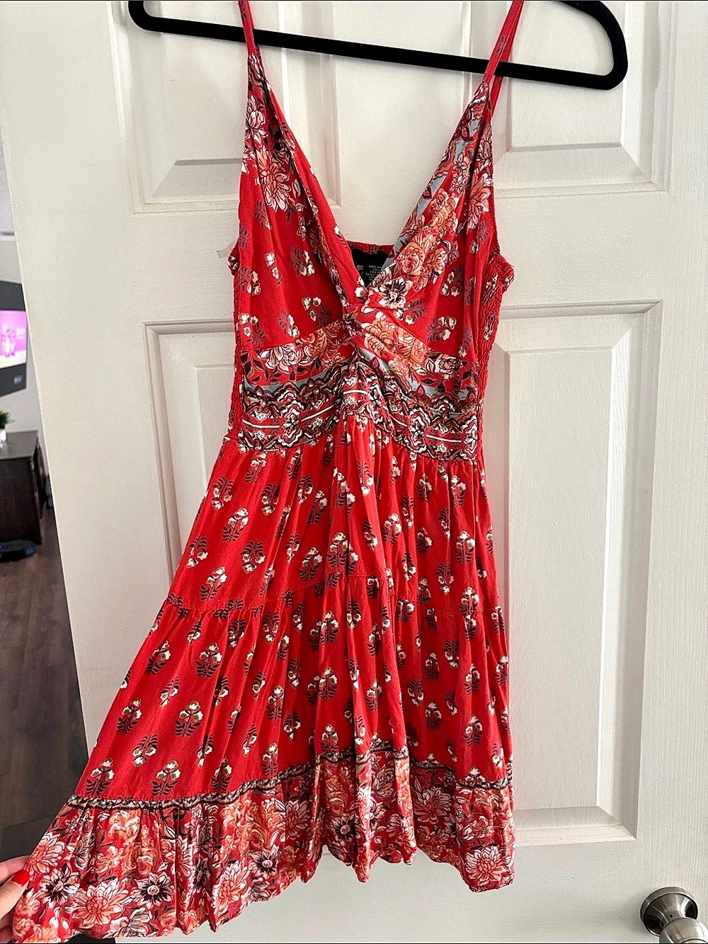 Angie Floral Tie Front Mini Dress